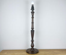 Load image into Gallery viewer, Tall Antique Carved Wooden Lamp.
