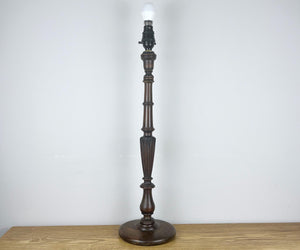Tall Antique Carved Wooden Lamp.