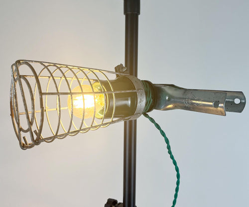 Industrial Cage Light, Vintage Inspection Lamp.