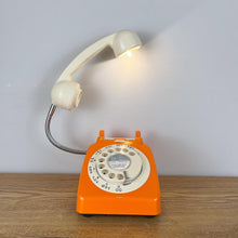 Load image into Gallery viewer, Orange Desk Lamp, Retro Telephone Lamp.
