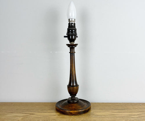 Antique Wooden Oak Lamp.