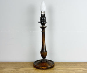 Antique Wooden Oak Lamp.