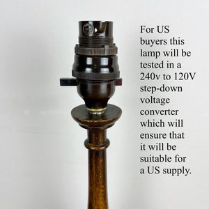 Antique Wooden Oak Lamp.