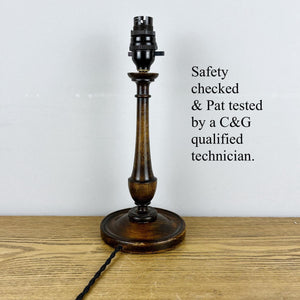 Antique Wooden Oak Lamp.