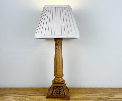 Cottagecore Carved Wooden Lamp