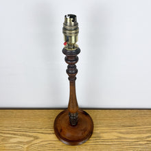 Load image into Gallery viewer, Wooden Lamp Base Antique, Fruit Wood Lamp
