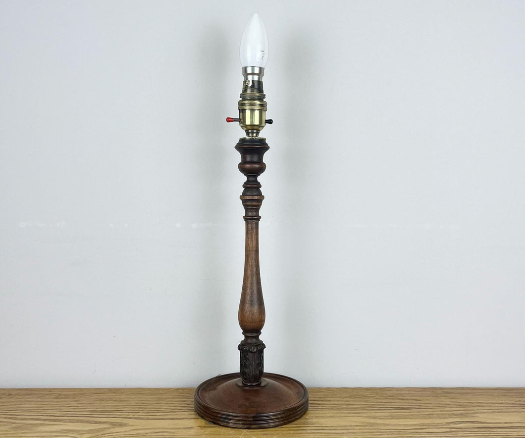Wooden Lamp Base Antique, Fruit Wood Lamp