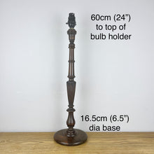 Load image into Gallery viewer, Tall Antique Carved Wooden Lamp.
