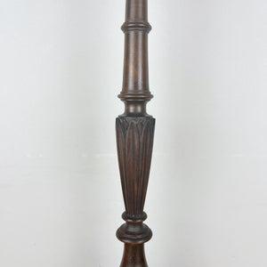 Tall Antique Carved Wooden Lamp.