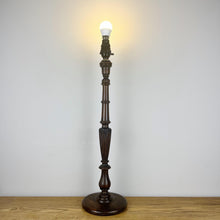 Load image into Gallery viewer, Tall Antique Carved Wooden Lamp.
