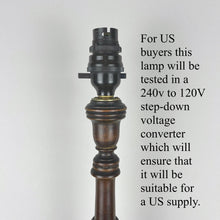 Load image into Gallery viewer, Tall Antique Carved Wooden Lamp.
