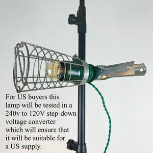 Industrial Cage Light, Vintage Inspection Lamp.