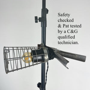 Industrial Cage Light, Vintage Inspection Lamp.