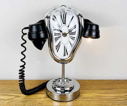 Surreal Melting Clock Telephone Lamp