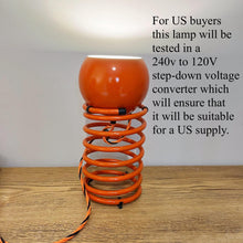 Load image into Gallery viewer, Herbert Terry Zebedee lamps, Retro Orange 1970s.
