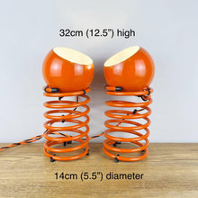 Load image into Gallery viewer, Herbert Terry Zebedee lamps, Retro Orange 1970s.
