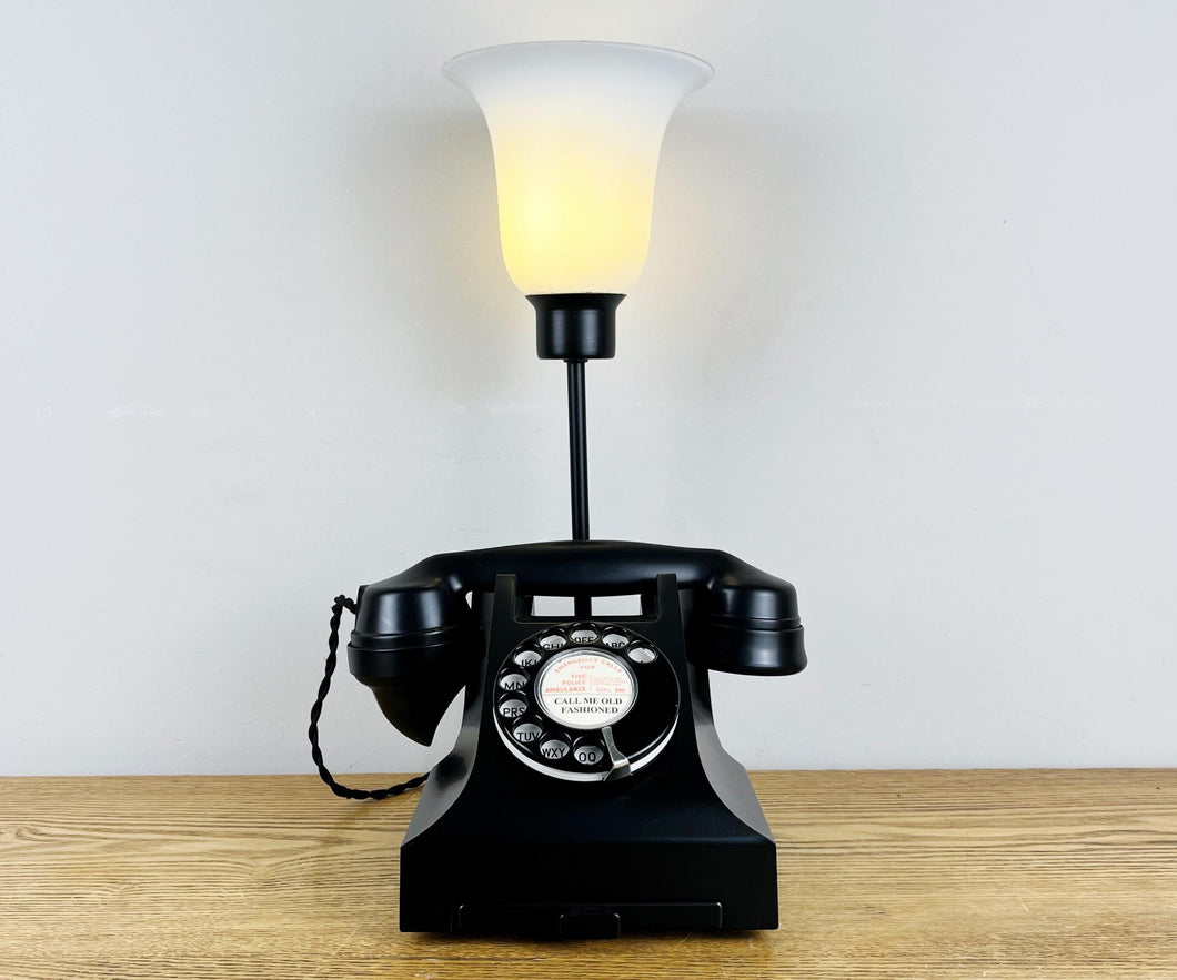 Nostalgic Bakelite Telephone Lamp, Vintage 1930s Style Desk Light