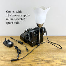 Load image into Gallery viewer, Vintage Black Bakelite Telephone Desk Lamp
