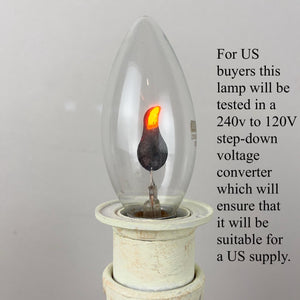 Vintage Wooden Chamberstick Candle Lamp.