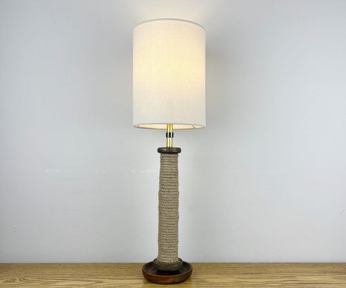 Vintage Rustic Mill Bobbin Lamp