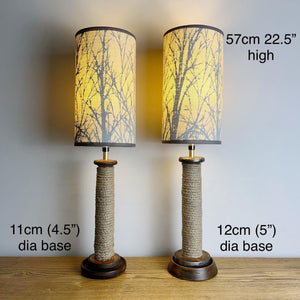 Pair Of Vintage Rustic Mill Bobbin Lamps