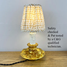 Load image into Gallery viewer, Pair Of Gold Colour Vintage French Chateau Style Chamberstick Lamps.

