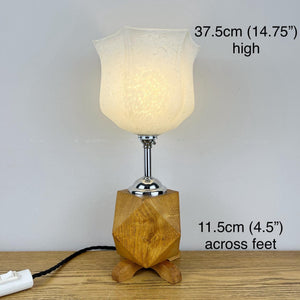 Art Deco Geometric Wooden Lamp