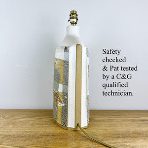 Large Vintage Tremaen Pottery Lamp, Peter Ellery Resist Design.