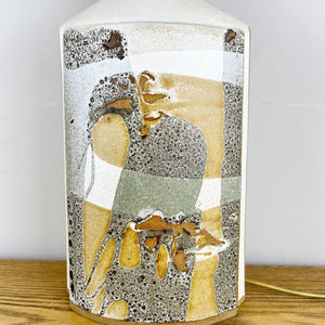 Large Vintage Tremaen Pottery Lamp, Peter Ellery Resist Design.