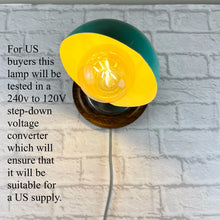 Load image into Gallery viewer, Industrial 1940’s Turqoise Wall Mounted Work Light.
