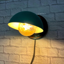 Load image into Gallery viewer, Industrial 1940’s Turqoise Wall Mounted Work Light.
