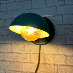 Industrial 1940’s Turqoise Wall Mounted Work Light.