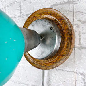 Industrial 1940’s Turqoise Wall Mounted Work Light.