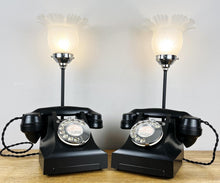Load image into Gallery viewer, Pair Vintage Bakelite Telephone Lamps, 1930s Style Desk Lights
