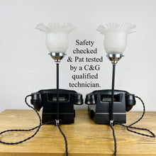 Load image into Gallery viewer, Pair Vintage Bakelite Telephone Lamps, 1930s Style Desk Lights
