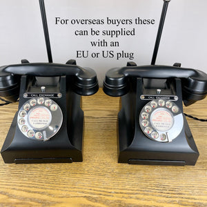 Pair Vintage Bakelite Telephone Lamps, 1930s Style Desk Lights