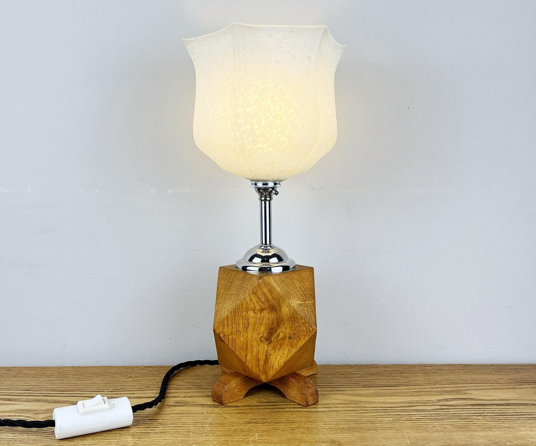 Art Deco Geometric Wooden Lamp
