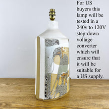 Load image into Gallery viewer, Large Vintage Tremaen Pottery Lamp, Peter Ellery Resist Design.
