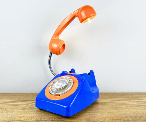 Retro Telephone Lamp Blue / Orange