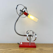 Load image into Gallery viewer, Atomic Red &amp; Chrome Lamp
