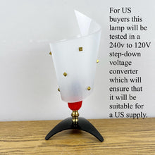 Load image into Gallery viewer, Mid Century Atomic Red &amp; Black Lamp
