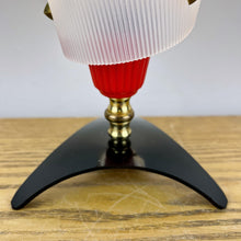 Load image into Gallery viewer, Mid Century Atomic Red &amp; Black Lamp
