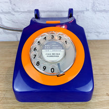 Load image into Gallery viewer, Dark Blue &amp; Orange Desk Lamp, Retro Telephone Lamp.
