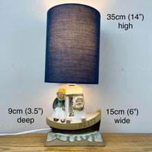 Load image into Gallery viewer, Vintage Tremaen Pottery Lamp, Stoneware Penzance Fishing Boat
