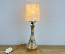 Load image into Gallery viewer, Art Deco Wood &amp; Resin Lamp With Glass Shade.
