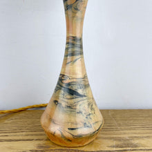Load image into Gallery viewer, Art Deco Wood &amp; Resin Lamp With Glass Shade.
