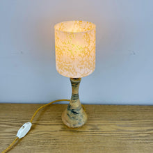 Load image into Gallery viewer, Art Deco Wood &amp; Resin Lamp With Glass Shade.
