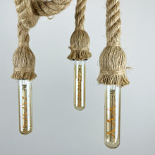 Load image into Gallery viewer, Vintage Nautical Ceiling Light, Ships Wheel &amp; Rope.
