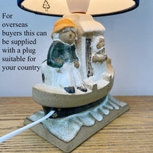 Load image into Gallery viewer, Vintage Tremaen Pottery Lamp, Stoneware Penzance Fishing Boat
