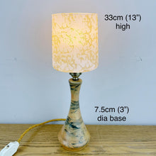 Load image into Gallery viewer, Art Deco Wood &amp; Resin Lamp With Glass Shade.
